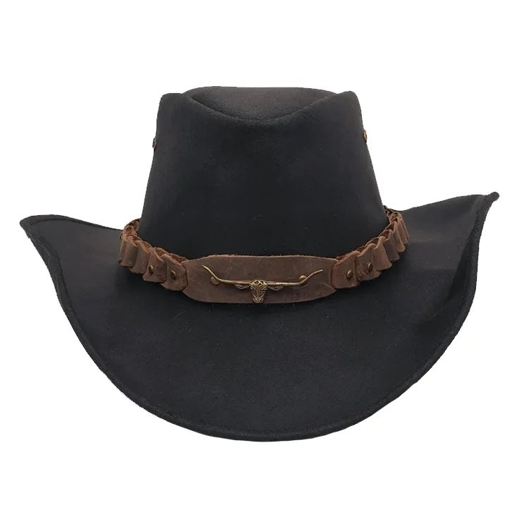 Kakadu Brumby Shapeable Leather Hat - Black