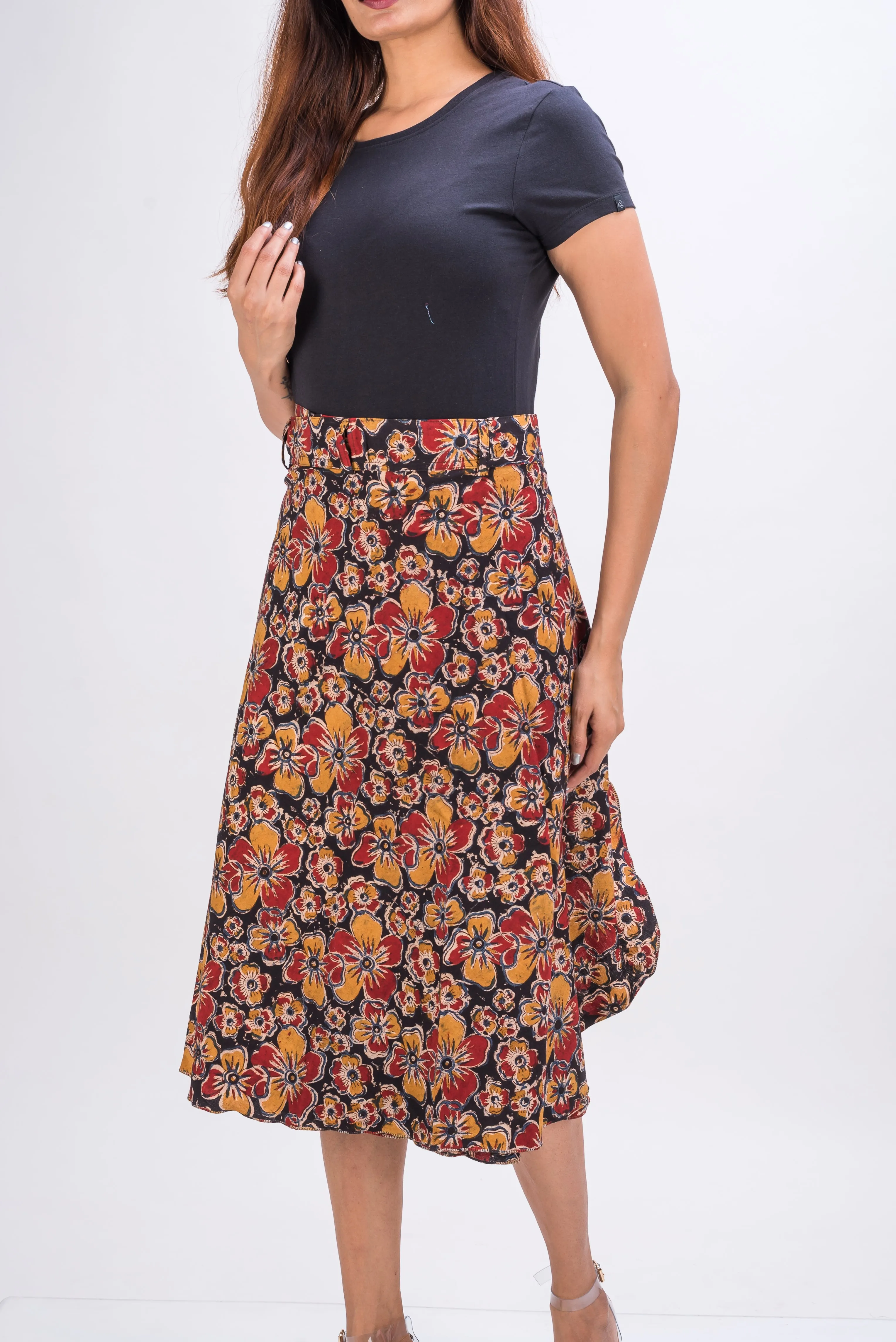 KK3005 Wrap Skirt - Big Flowers