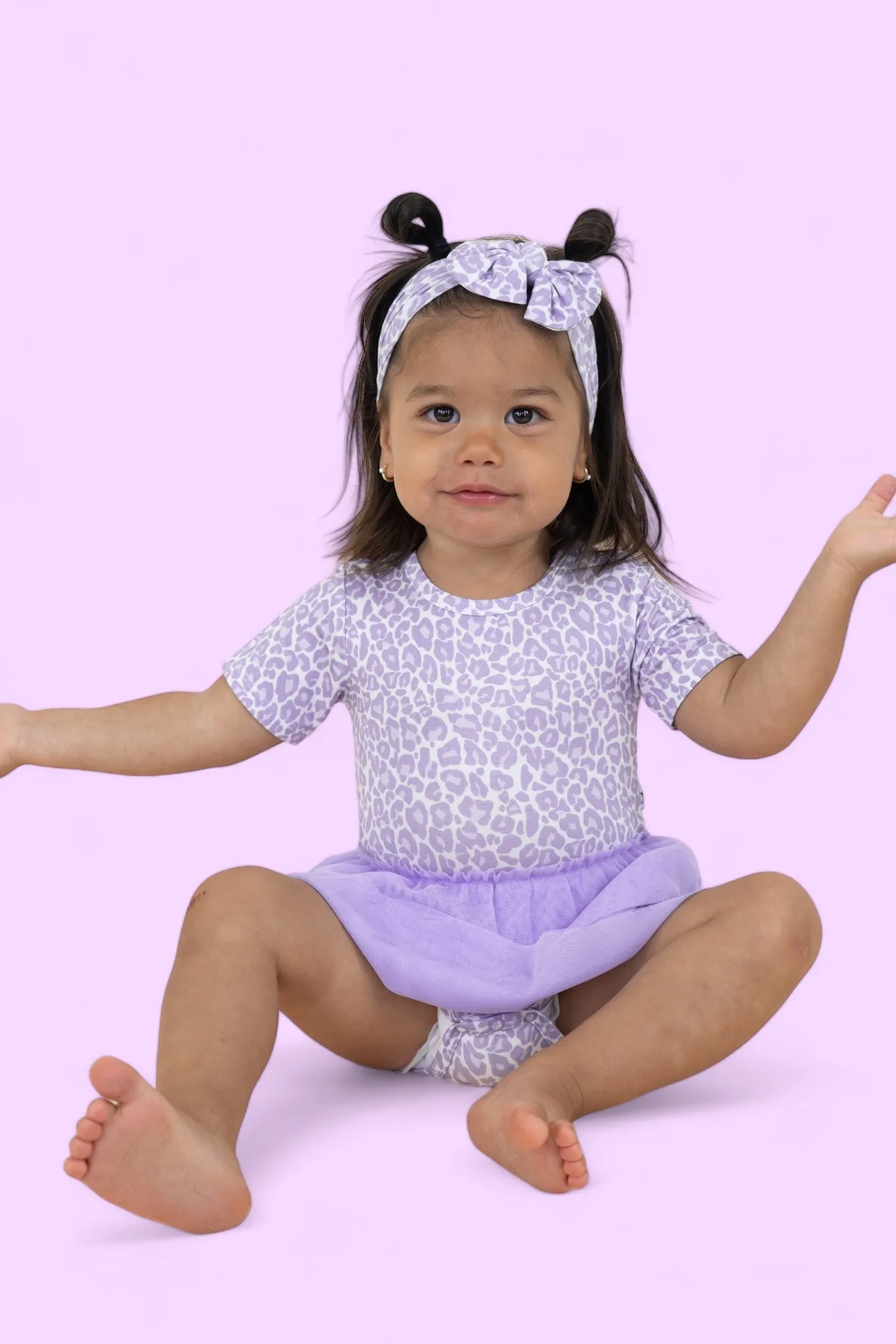 Lavender Leopard Dream Tutu Bodysuit Dress