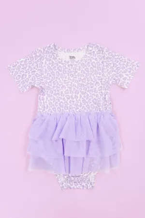 Lavender Leopard Dream Tutu Bodysuit Dress