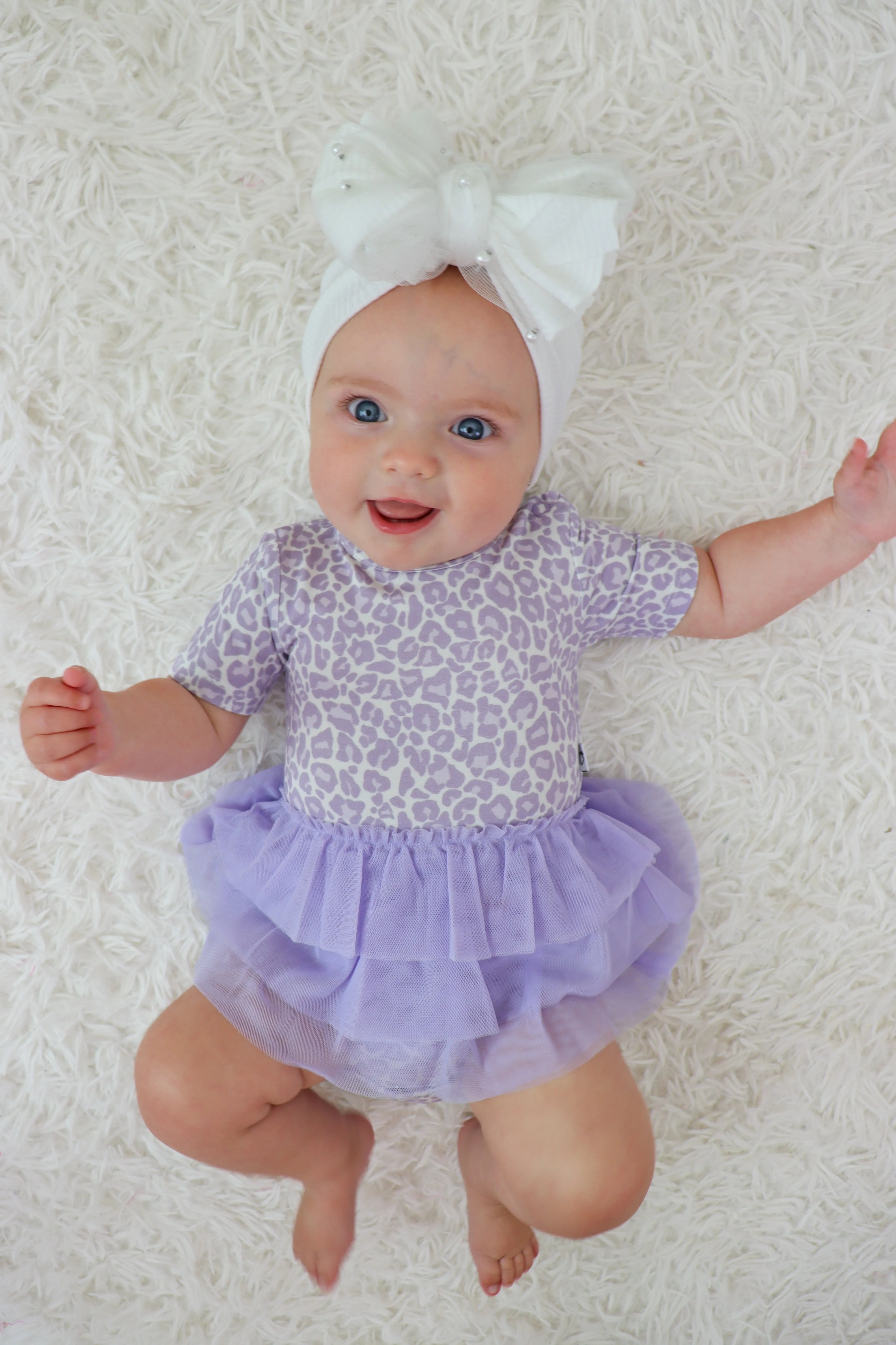 Lavender Leopard Dream Tutu Bodysuit Dress