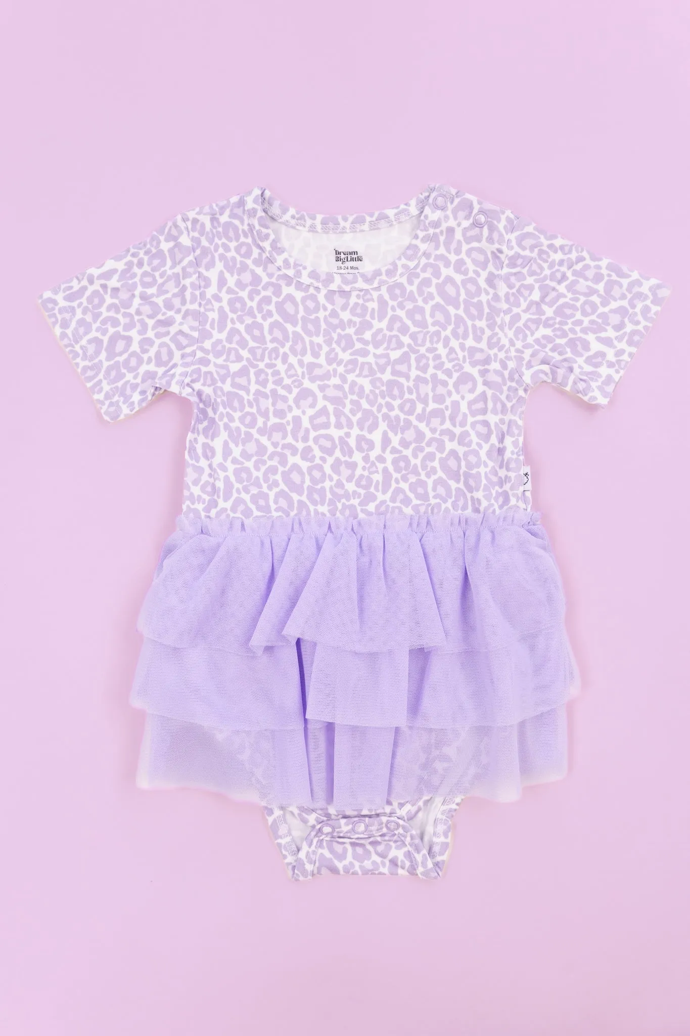 Lavender Leopard Dream Tutu Bodysuit Dress