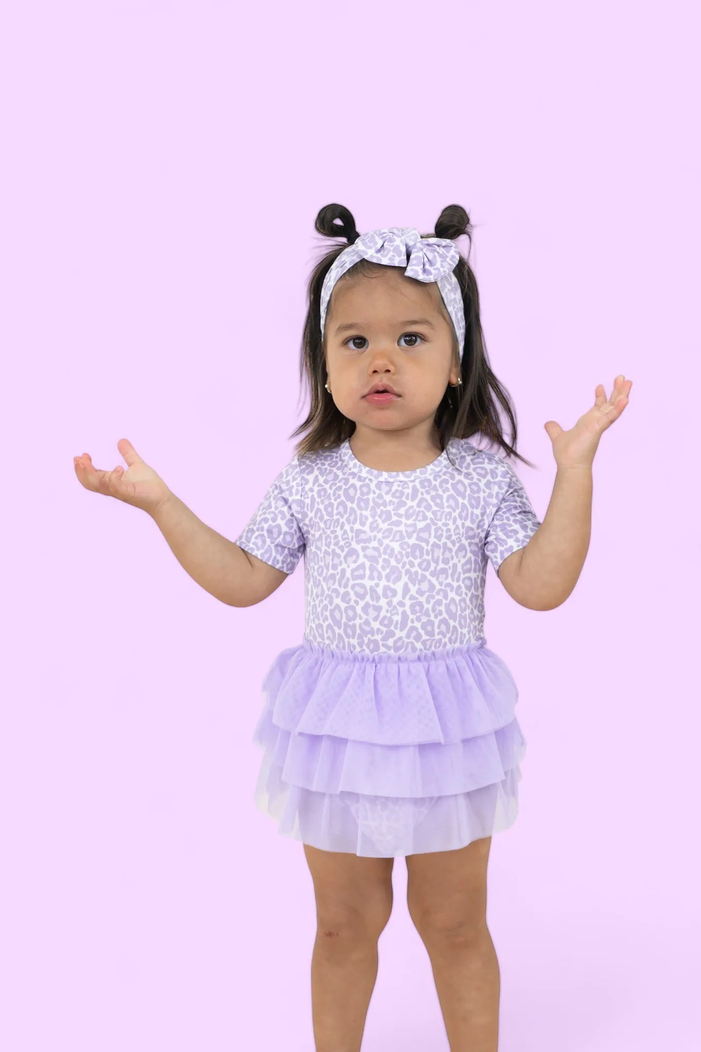 Lavender Leopard Dream Tutu Bodysuit Dress