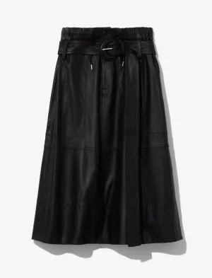 Leather Belted Skirt