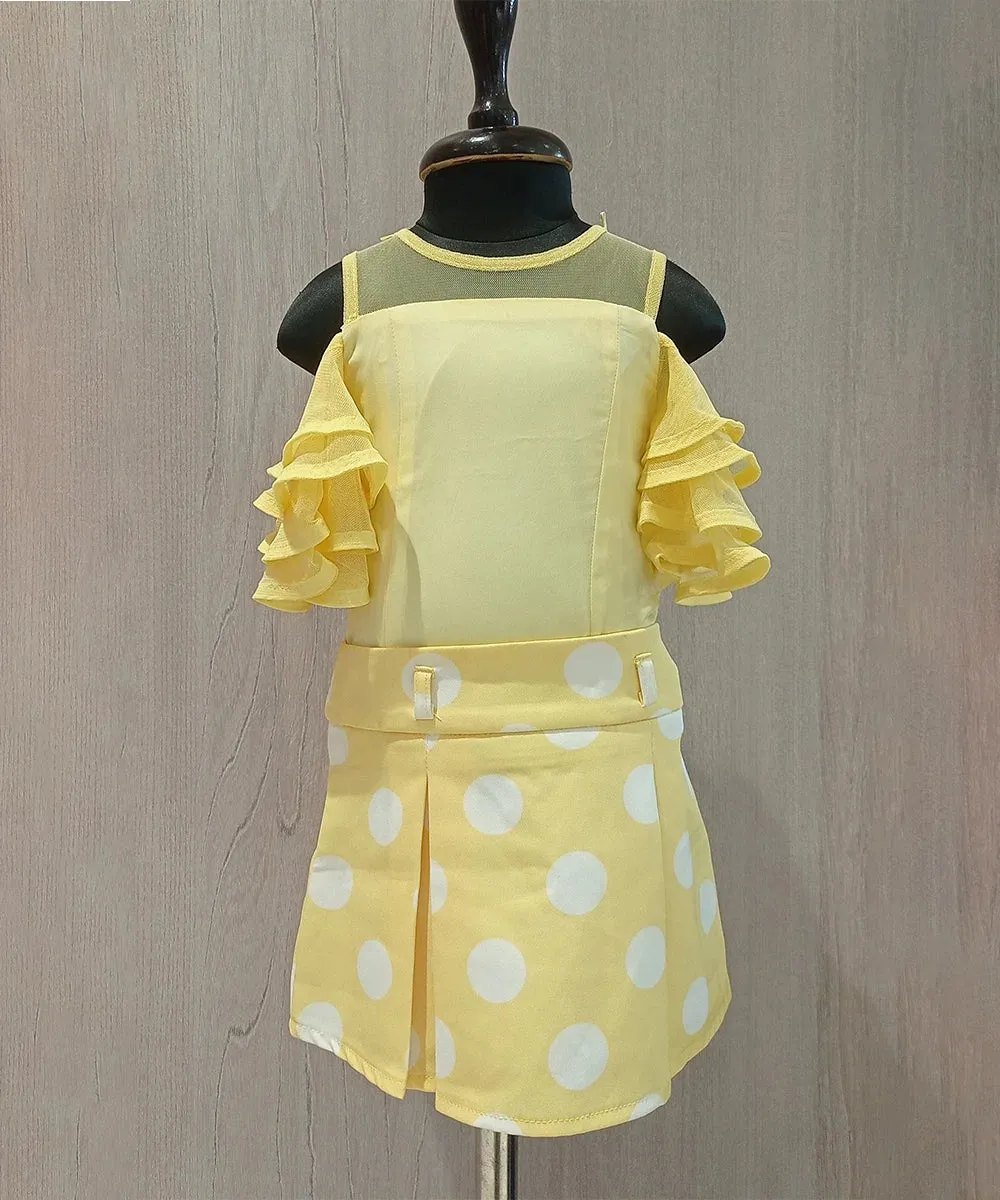 Lemon Yellow Skirt Set for Girls for Party