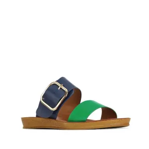 Los Cabos Doti Navy Green Light Flexible Slide Sandal”