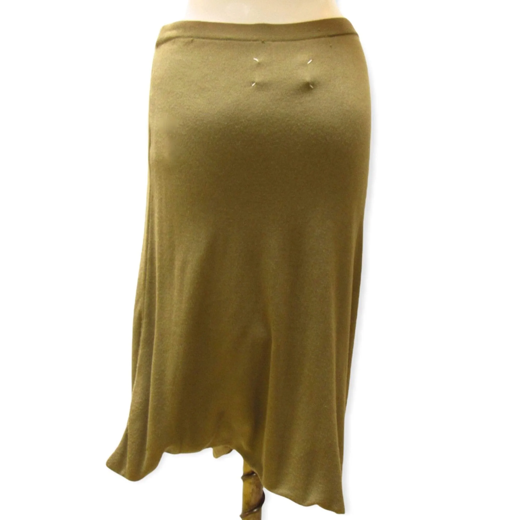 Maison Martin Margiela Olive Wrap Front Skirt