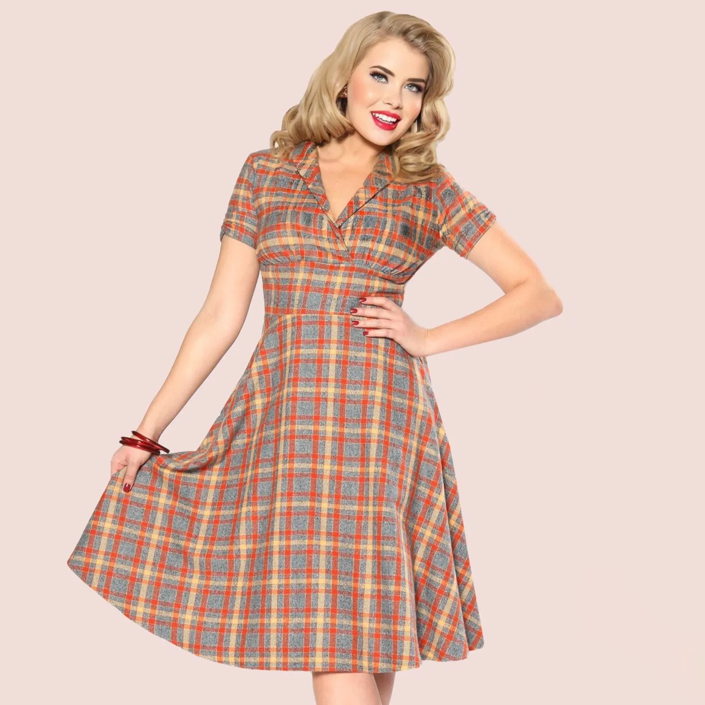 Meet Me at The Water Cooler Dress in Tartan Flannel