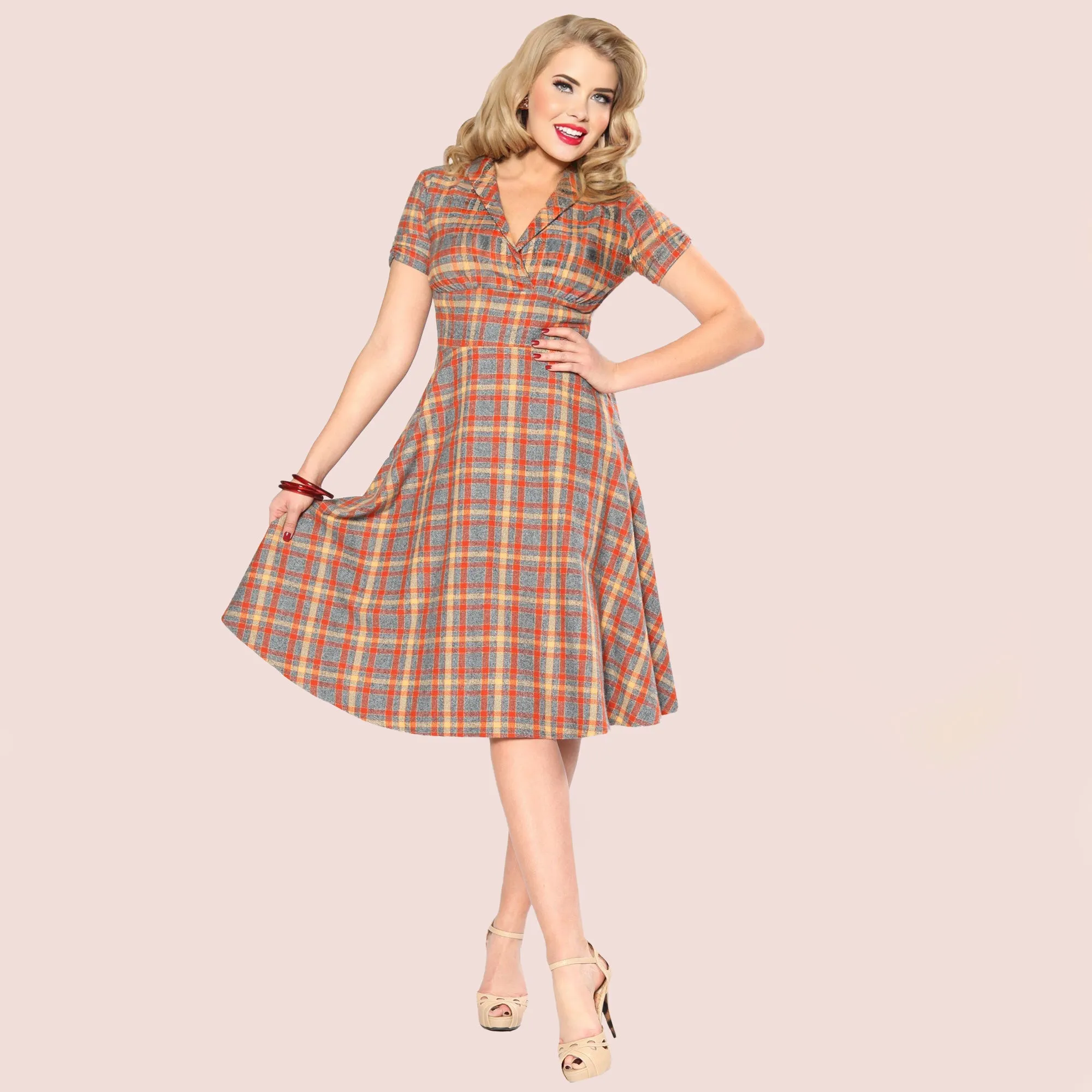 Meet Me at The Water Cooler Dress in Tartan Flannel