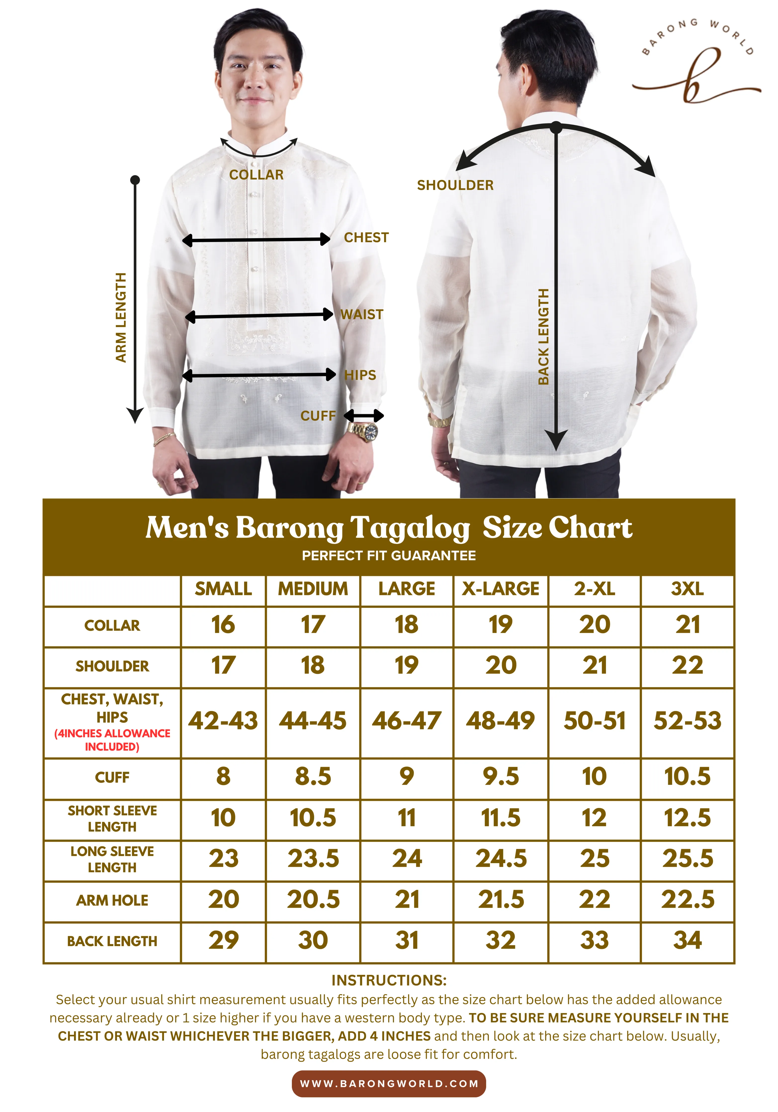 Men's Organza Elegante Barong Tagalog - Liam JN41