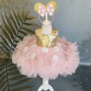 Minnie Mouse Inspired Ball Gown - Pink & Gold