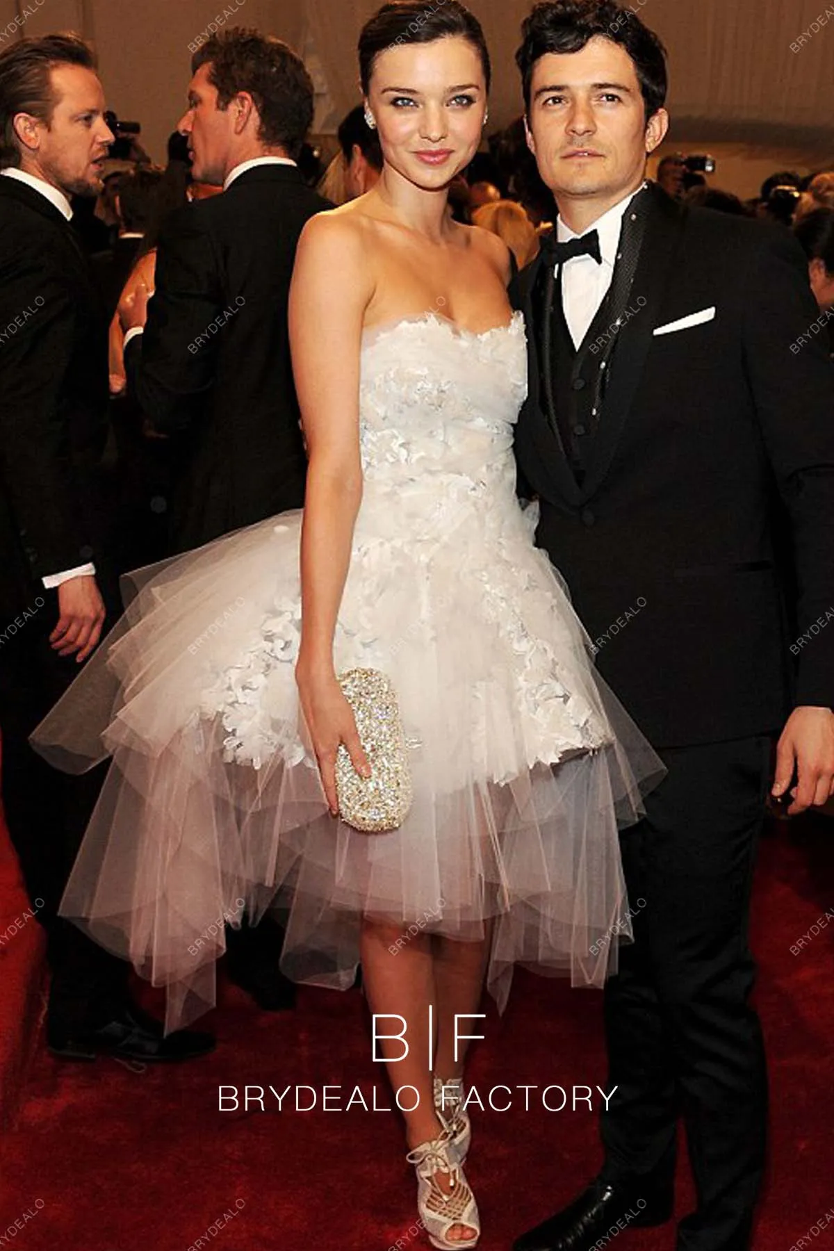 Miranda Kerr White Lace Short Red Carpet Dress MET Ball 2011