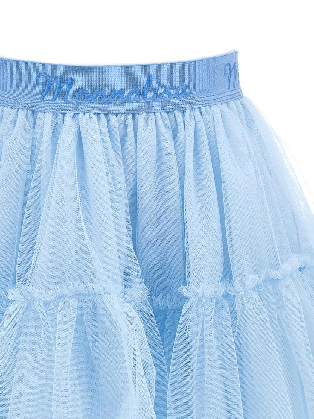 MONNALISA Light blue Silk-touch tulle skirt