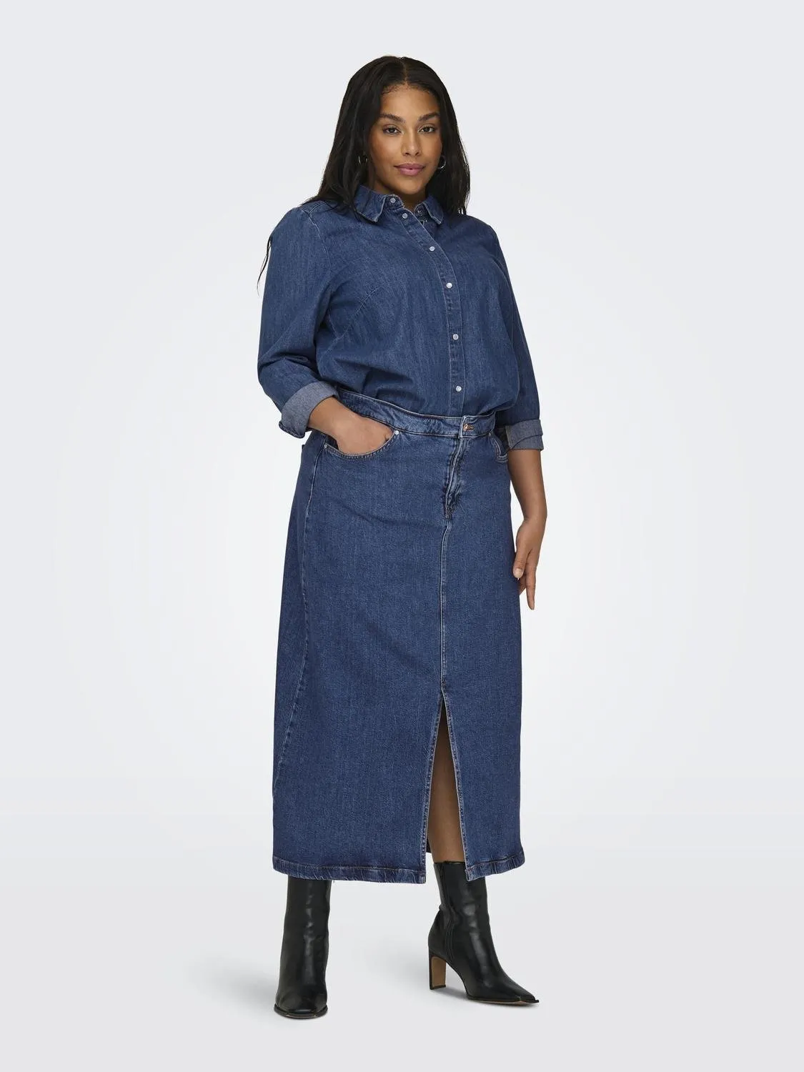 Only Carmakoma Maxi Denim Skirt