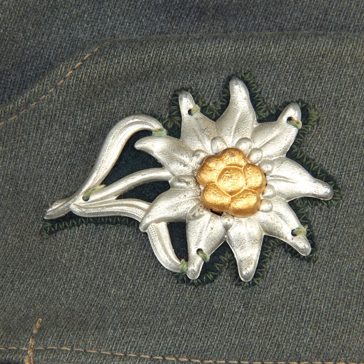 Original German WWII Gebirgsjäger Mountain Trooper Officer M43 Bergmütze Field Cap with Edelweiß Badge