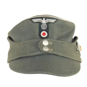 Original German WWII Gebirgsjäger Mountain Trooper Officer M43 Bergmütze Field Cap with Edelweiß Badge