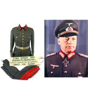 Original German WWII Panzer Group Kleist & 1st Panzer Army Commander Generalfeldmarschall Ewald von Kleist Uniform Set - Formerly Part of the A.A.F. Tank Museum