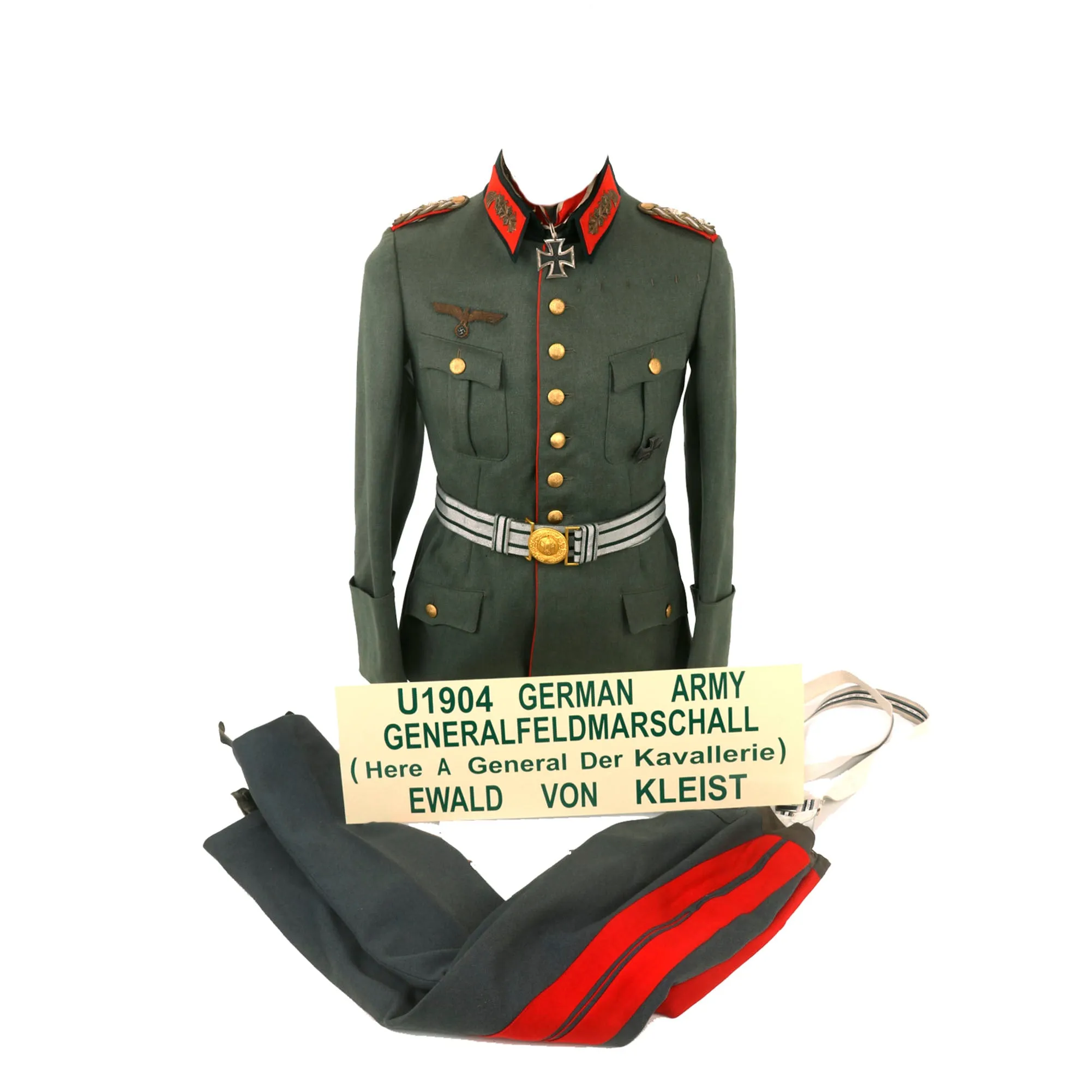 Original German WWII Panzer Group Kleist & 1st Panzer Army Commander Generalfeldmarschall Ewald von Kleist Uniform Set - Formerly Part of the A.A.F. Tank Museum