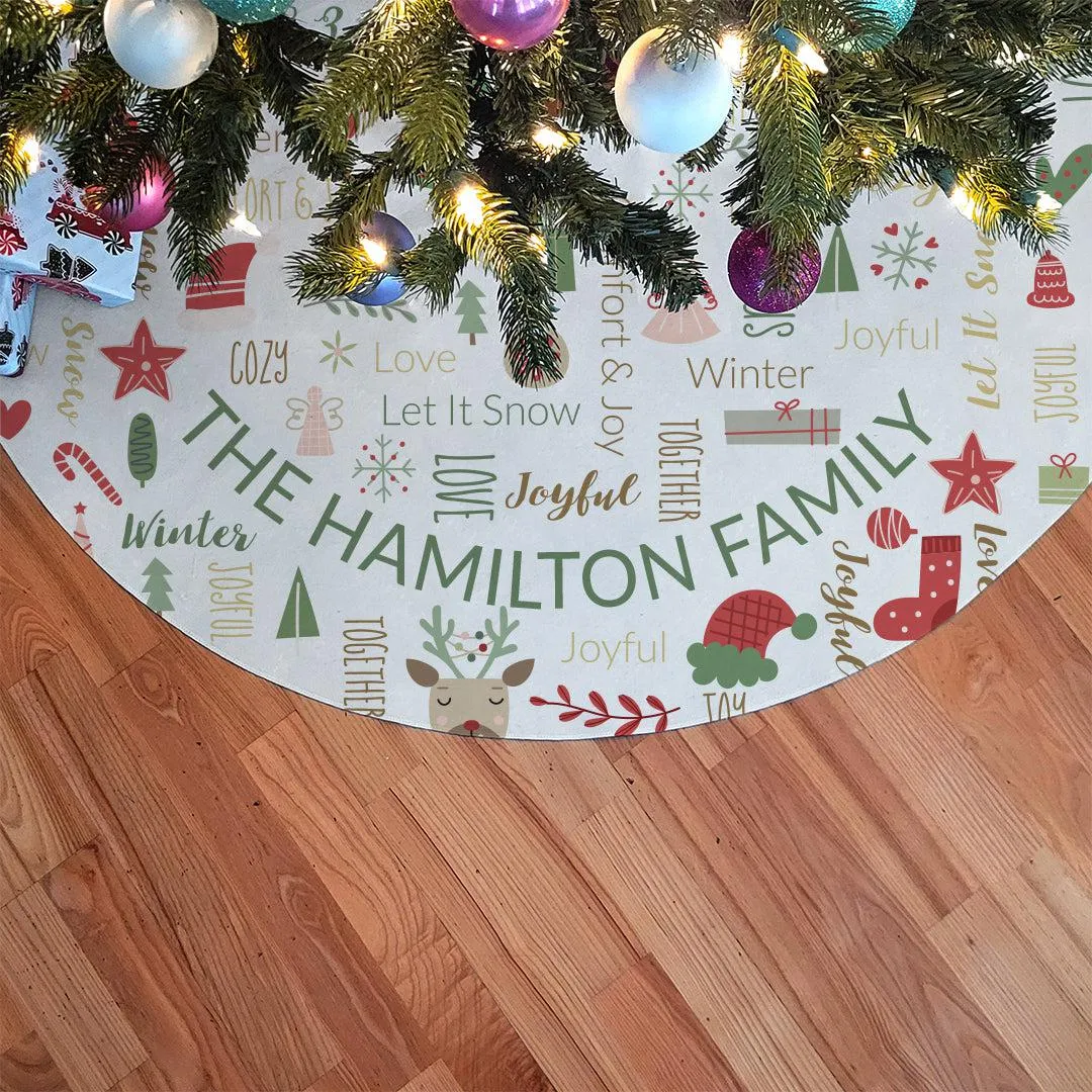 Personalized Christmas Word Art Tree Skirt