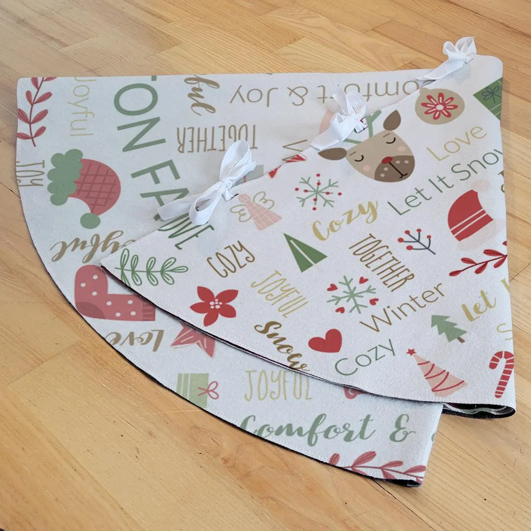 Personalized Christmas Word Art Tree Skirt