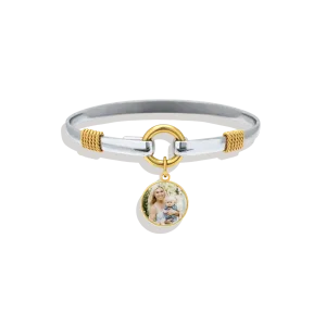 Personalized Photo Two-Tone Charm Bracelet