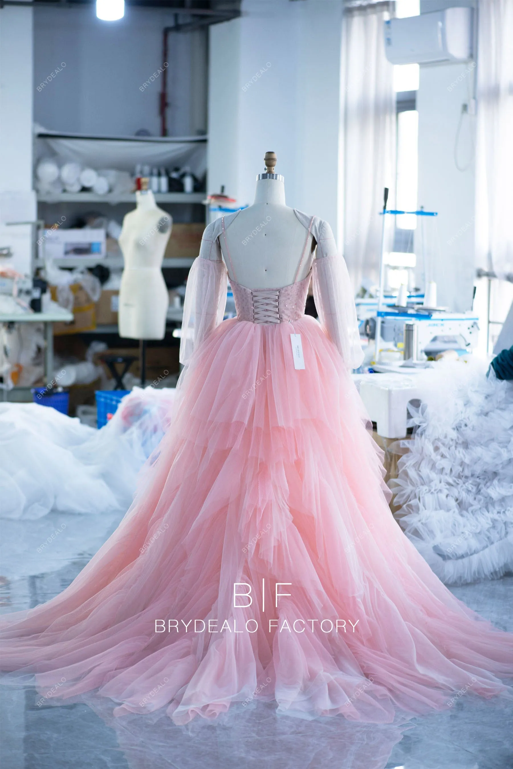 Pink Off Shoulder Sleeves Glitter Celebrity Ruffles Formal Gown