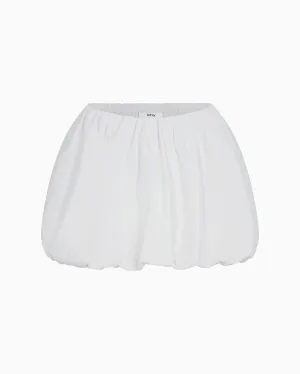 Poplin Bubble Mini Skirt | Light Grey