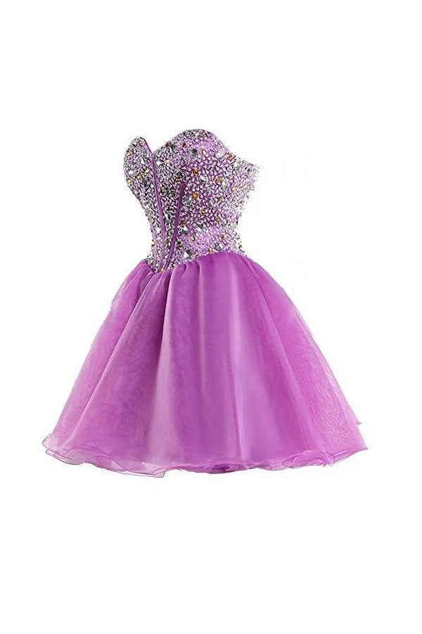 Purple Sweetheart Homecoming Dress Cocktail Dress Prom Dress PG049