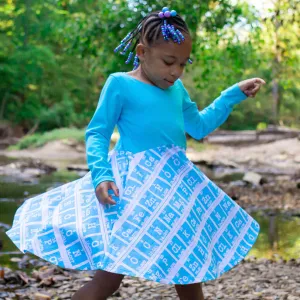 "Elements of Style" Periodic Table Twirly Play Dress with Long Sleeves