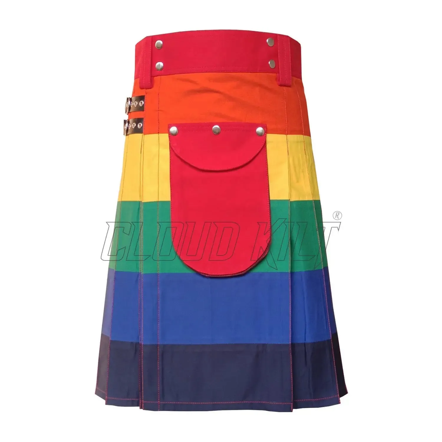 Rainbow Hybrid Utility Kilt With Front Pocket