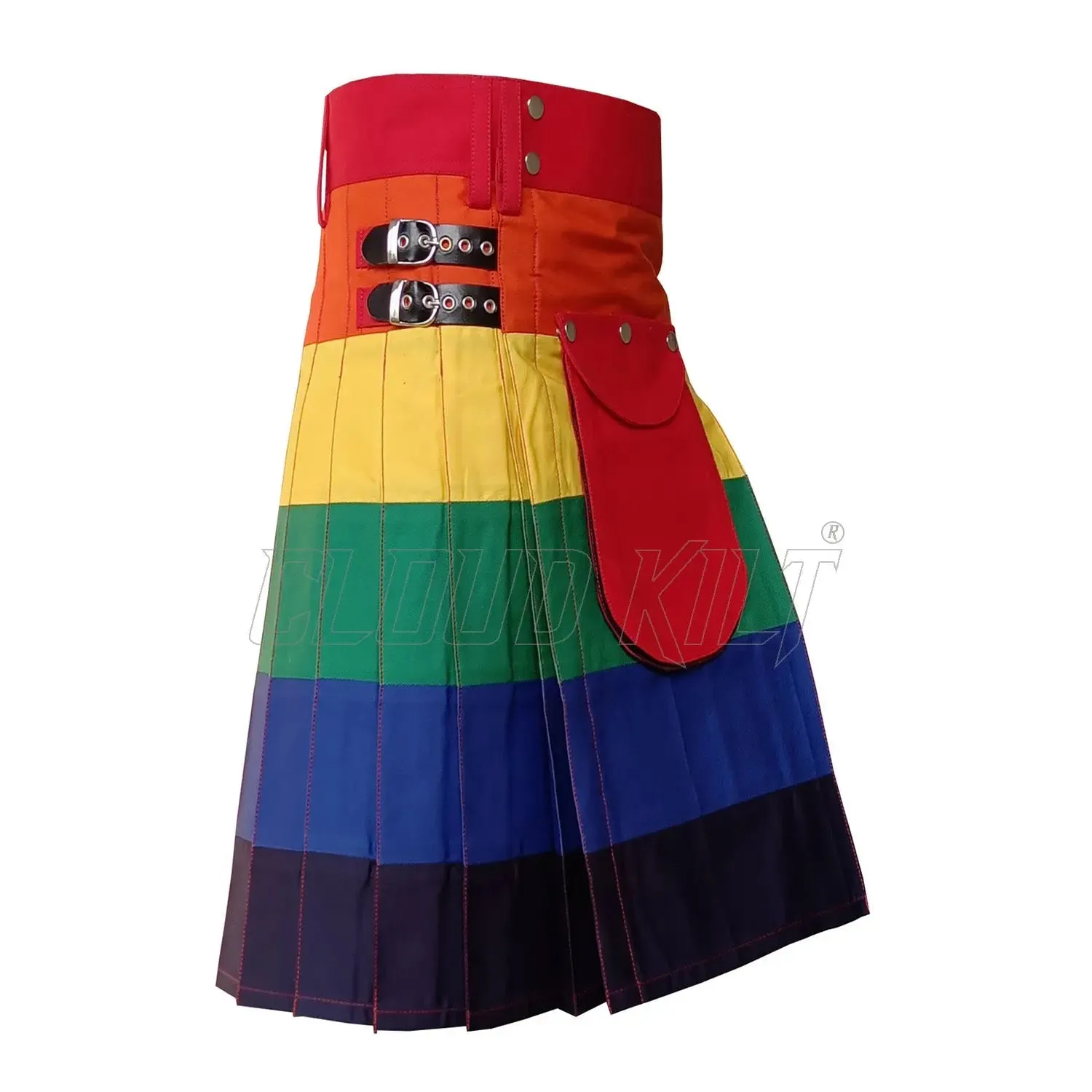 Rainbow Hybrid Utility Kilt With Front Pocket