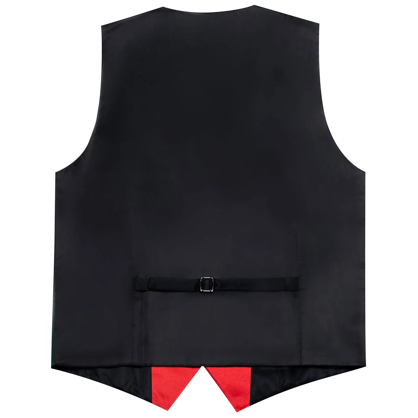 Red Solid Jacquard Men's Collar Vest