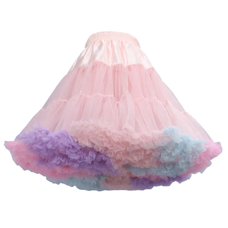 Retro Rainbow Petticoat Tutu Underskirt