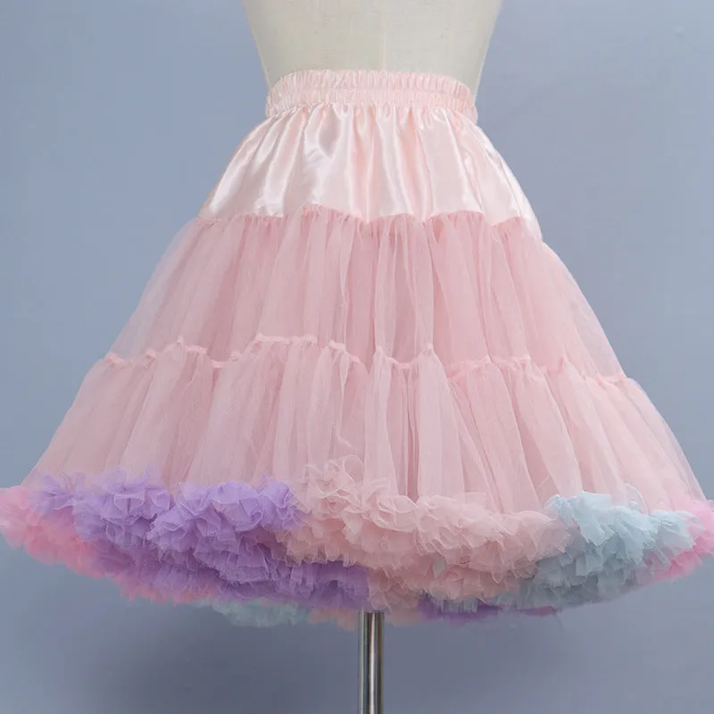 Retro Rainbow Petticoat Tutu Underskirt