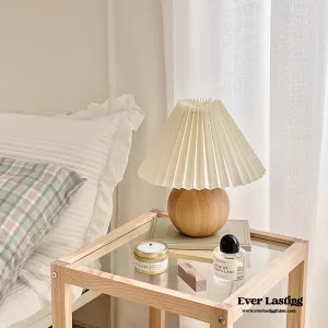 Round Pleated Wooden Lamp (3 Colors)