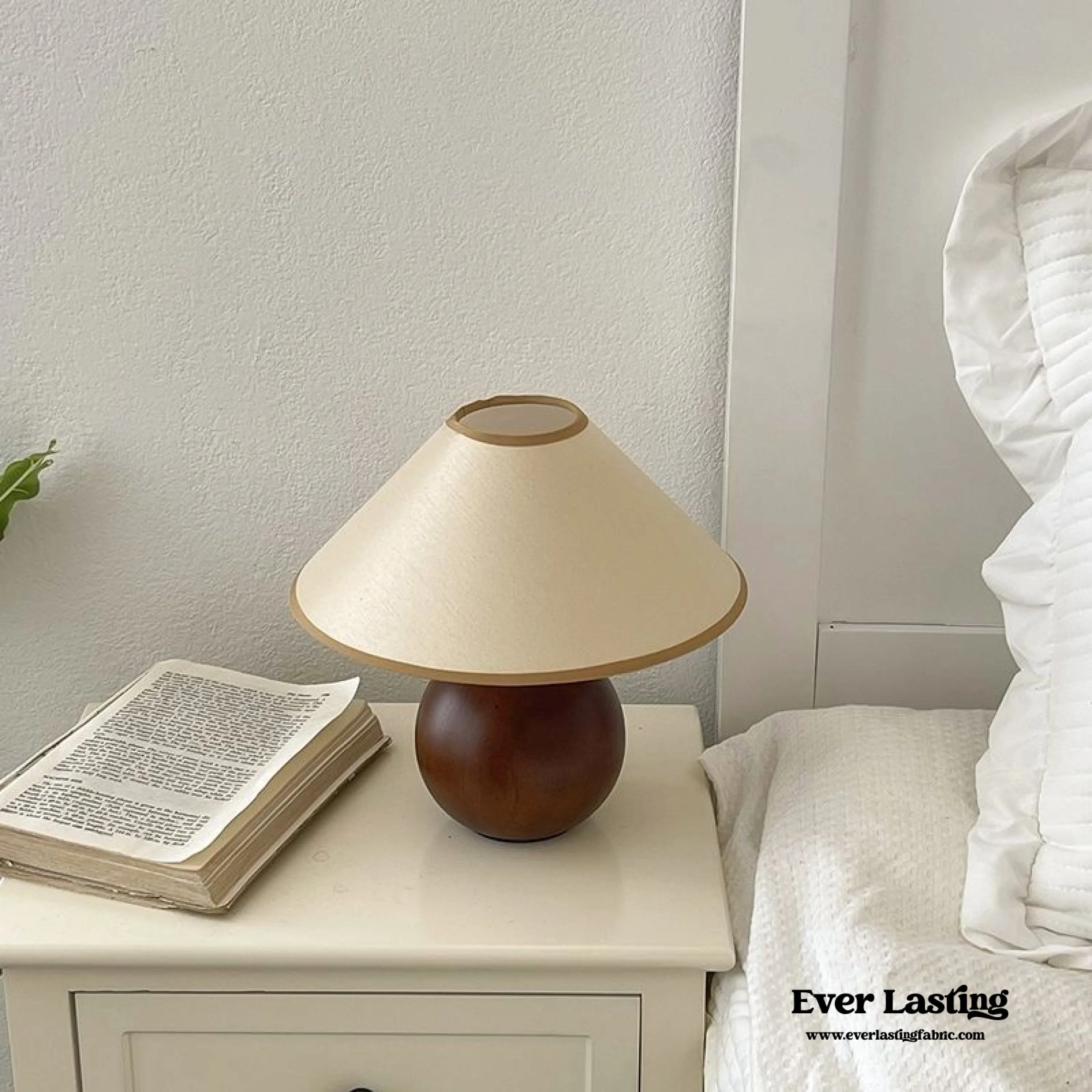 Round Pleated Wooden Lamp (3 Colors)