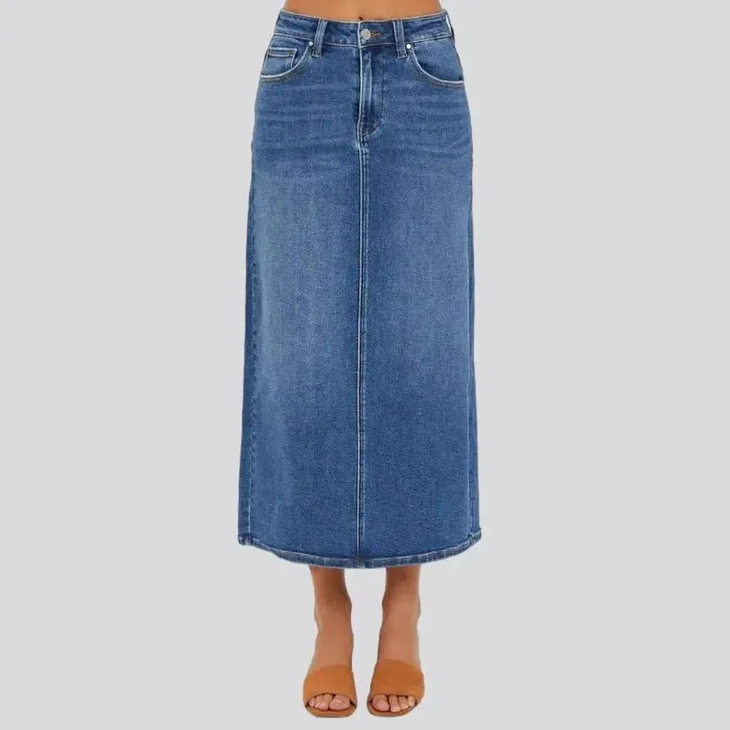 Sanded 90s jean skirt
 for women