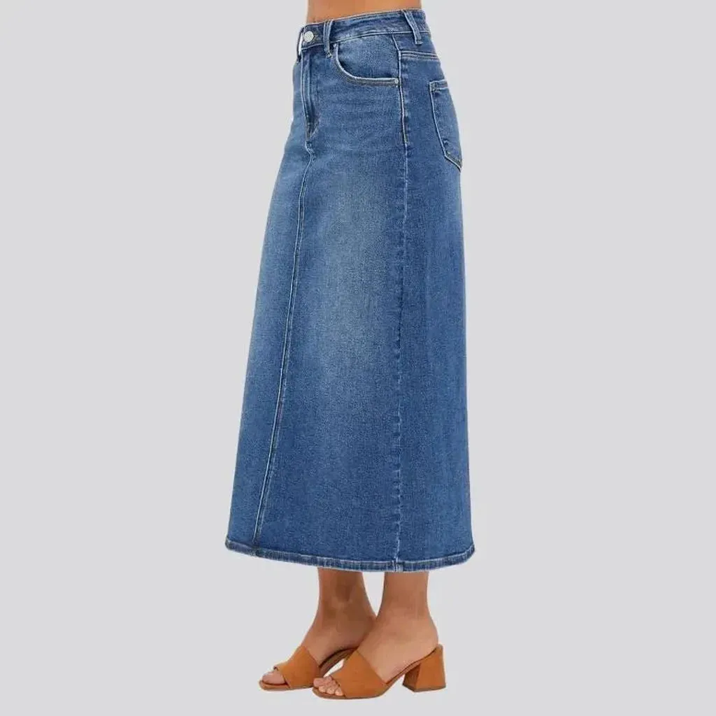 Sanded 90s jean skirt
 for women