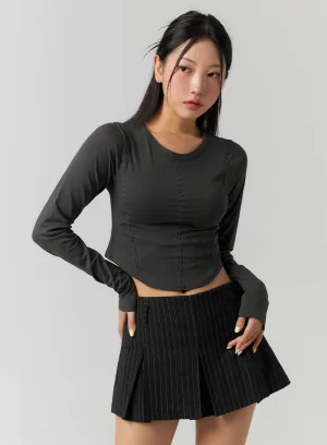 Slim Fit Long Sleeve Crop Top CS320