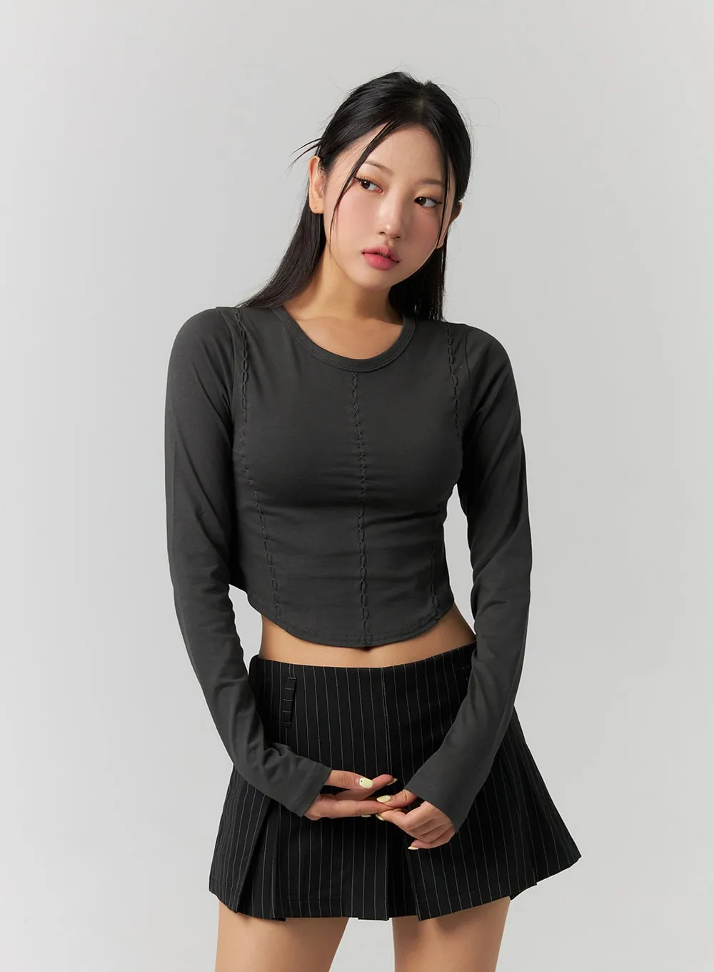 Slim Fit Long Sleeve Crop Top CS320