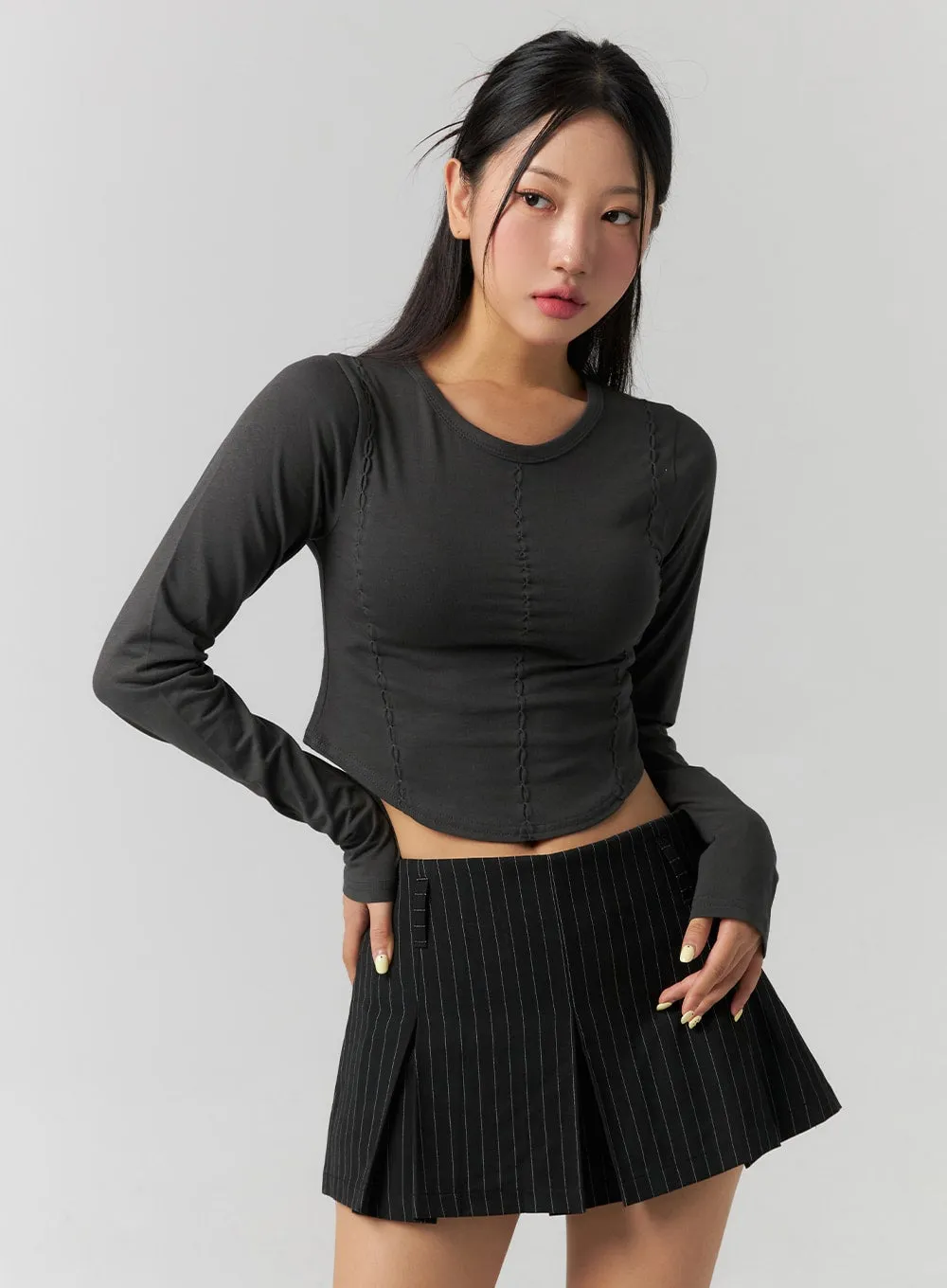 Slim Fit Long Sleeve Crop Top CS320