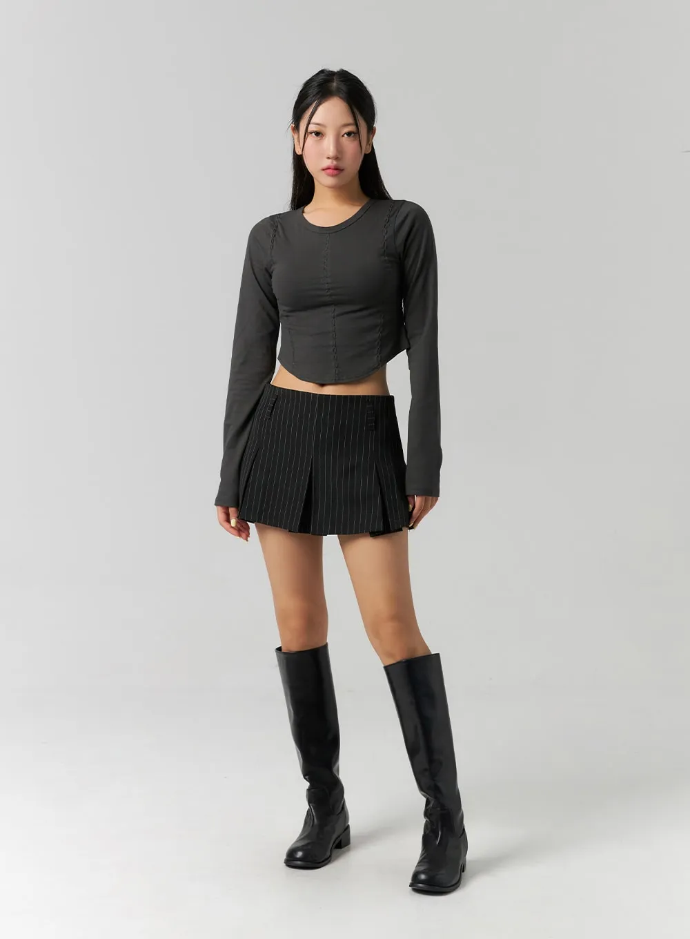 Slim Fit Long Sleeve Crop Top CS320