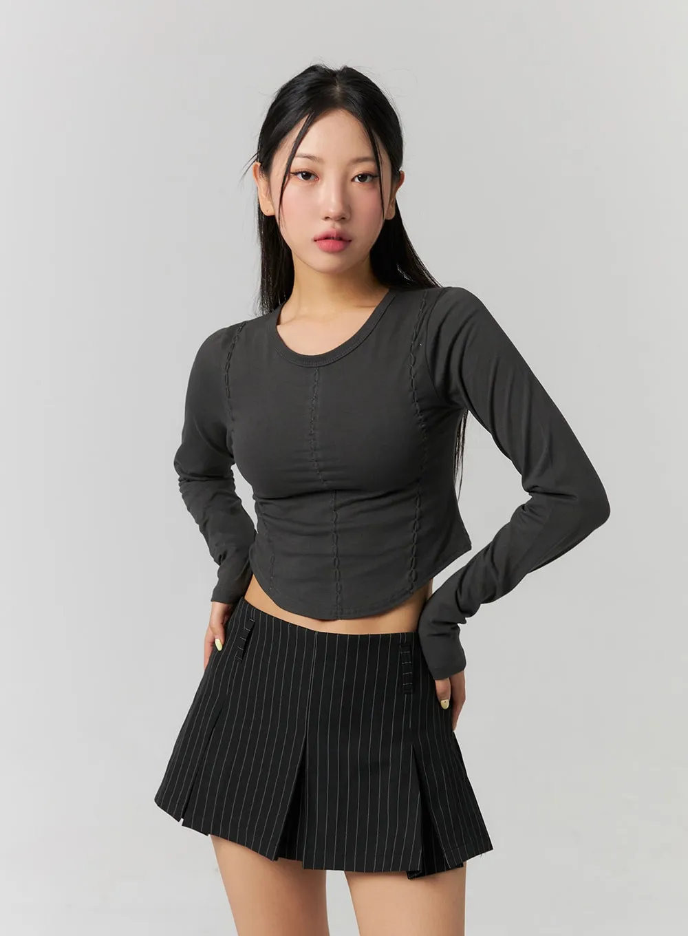 Slim Fit Long Sleeve Crop Top CS320