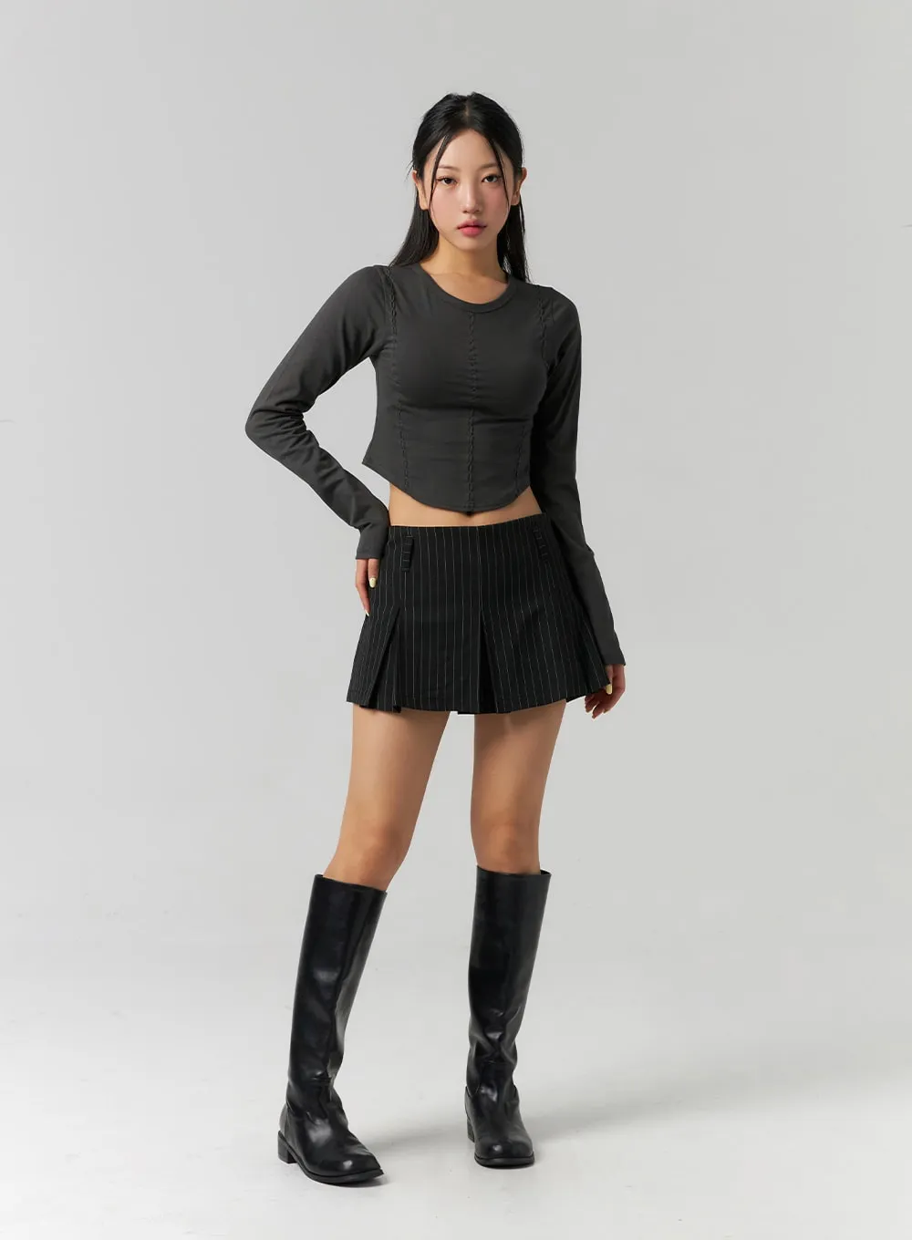 Slim Fit Long Sleeve Crop Top CS320