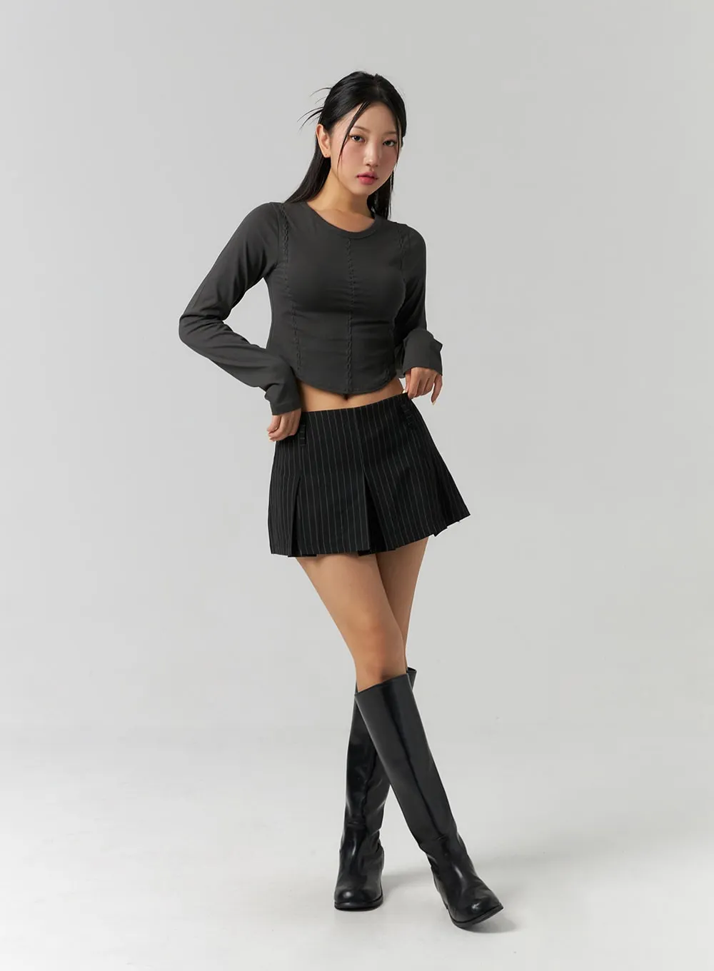 Slim Fit Long Sleeve Crop Top CS320