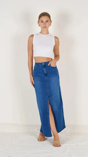 Stretch Denim Skirt