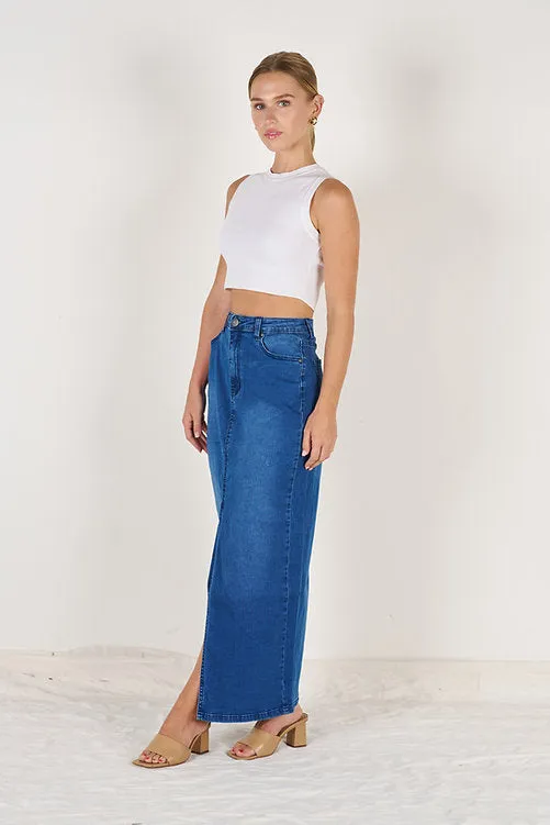 Stretch Denim Skirt