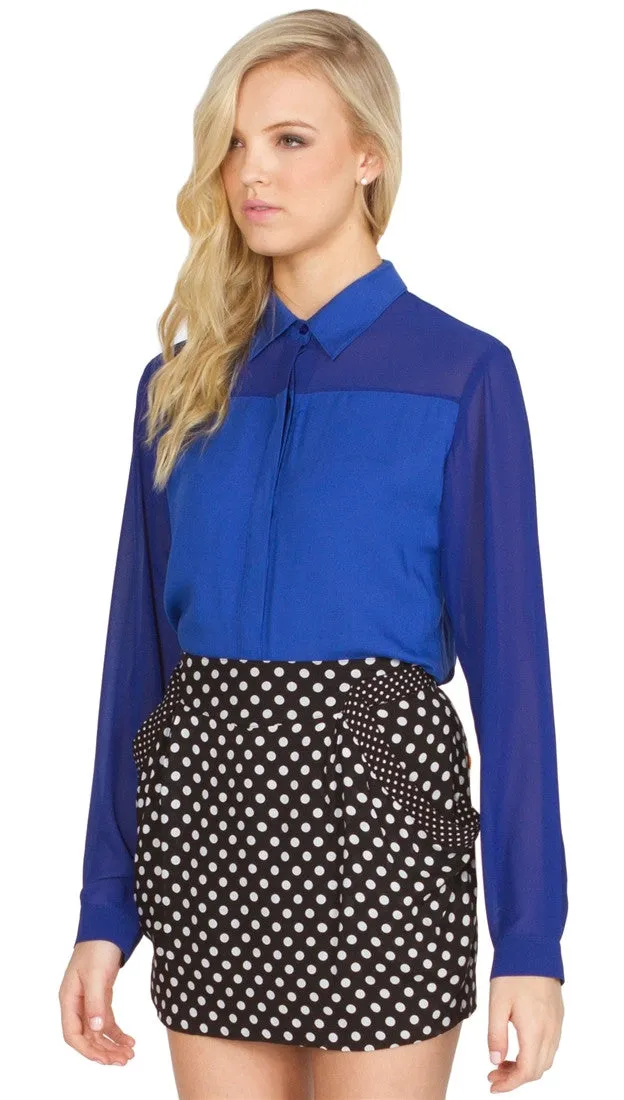 Sugar Lips Blue Skies Buttondown Top