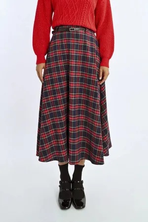 The Glennis Long Plaid Skirt