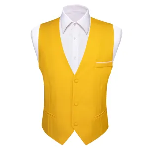 Ties2you Men's Work Vest Latte Yellow Silk Suit Vest for Business